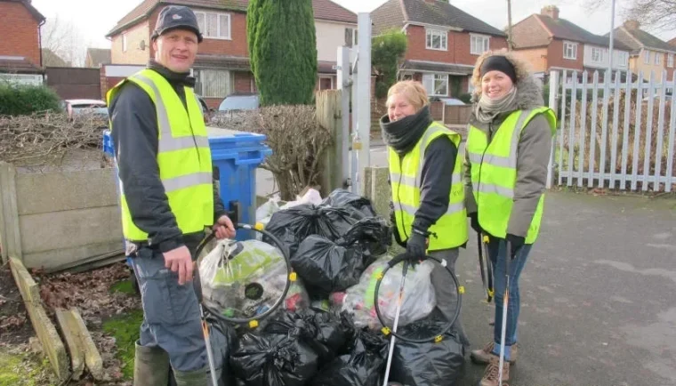 Litter picking in January 2013